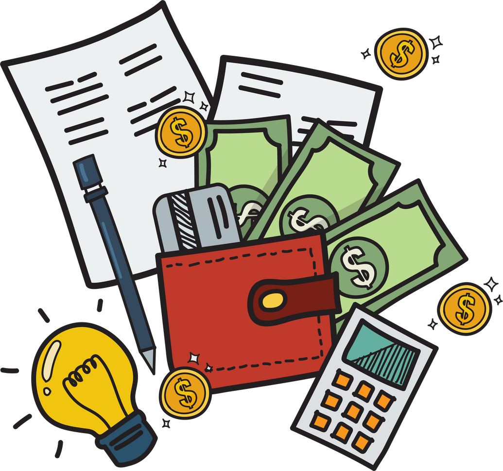 Cost control concept in doodle style